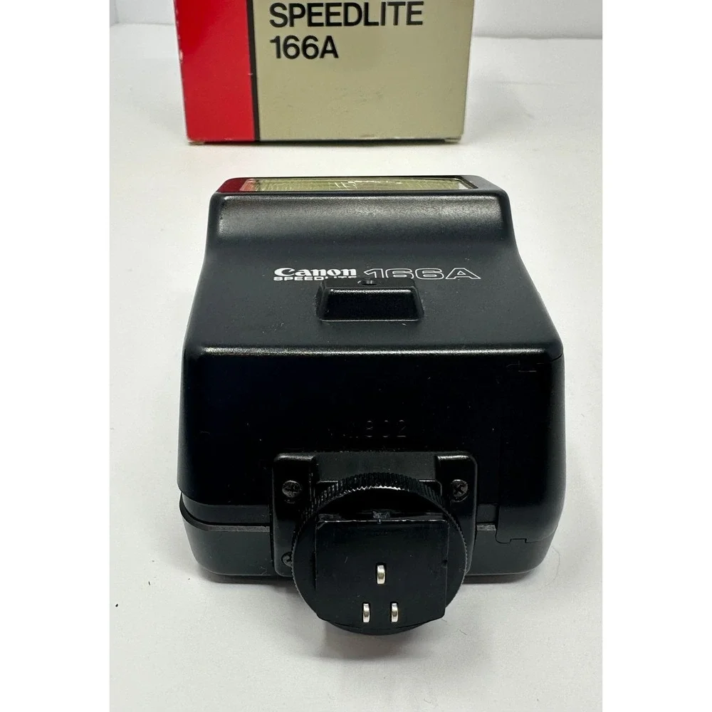 Canon Speedlite 166A Vintage Camera Flash with Case and Box Made in Japan B2